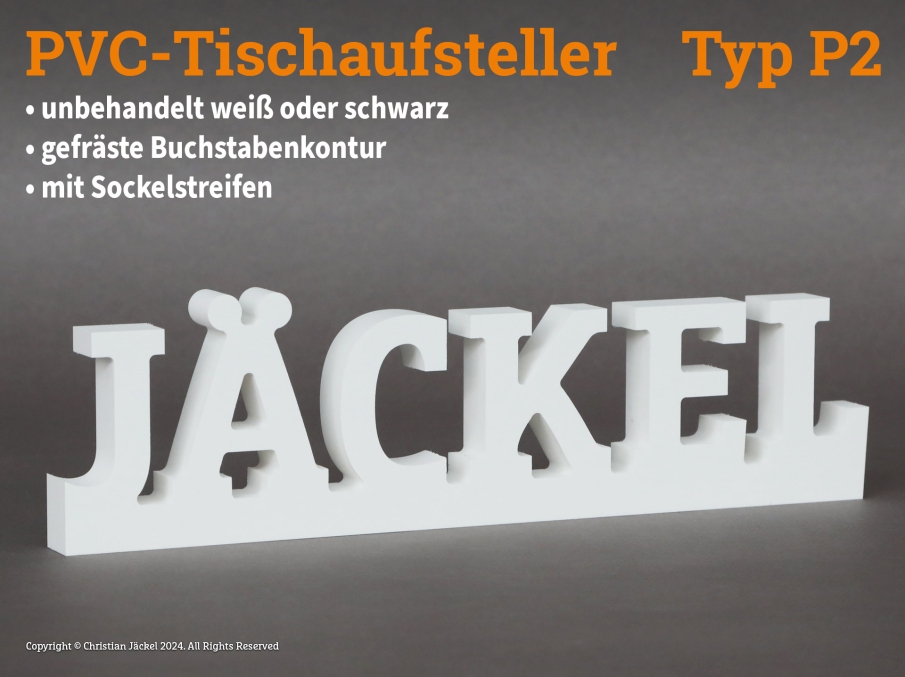 PVC-Tischaufsteller Typ 2